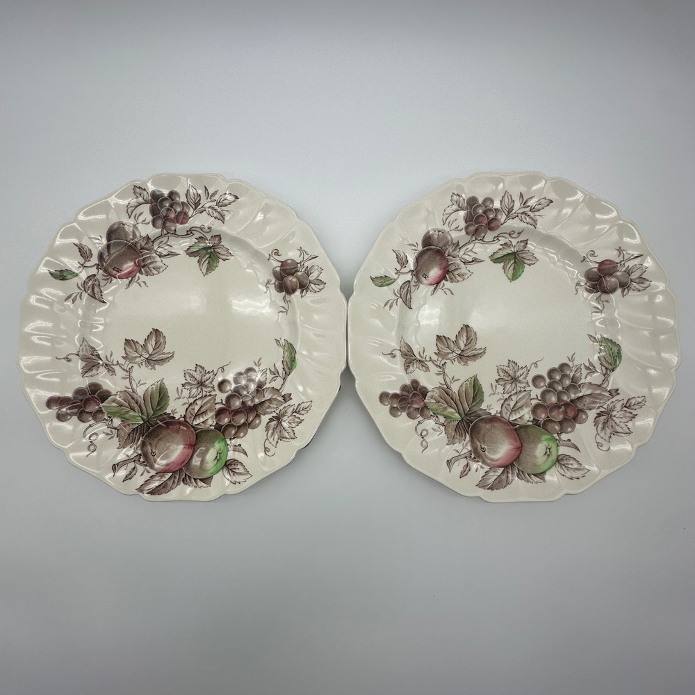 Johnson Brothers Harvest Time Dinner Plates Set of 2 Scalloped England 11"